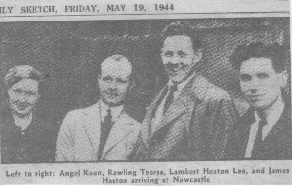 From the Daily Sketch newspaper, May 19, 1944. Ann Keen, Roy Tearse, Heaton Lee and Jock Haston.