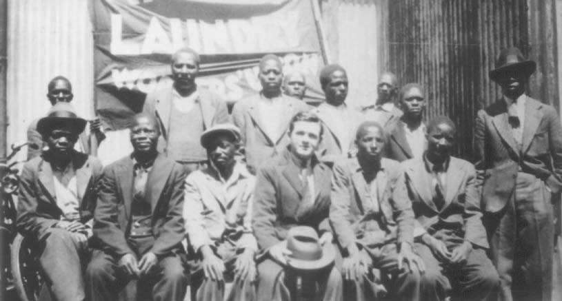 The Committee of the African Laundry Workers Union with Murray Gow Purdy (holding hat), Johannesburg, 1934