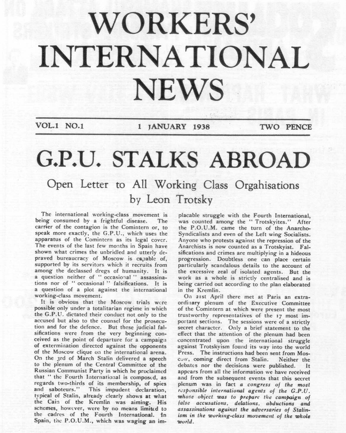 Workers' International News, January 1938