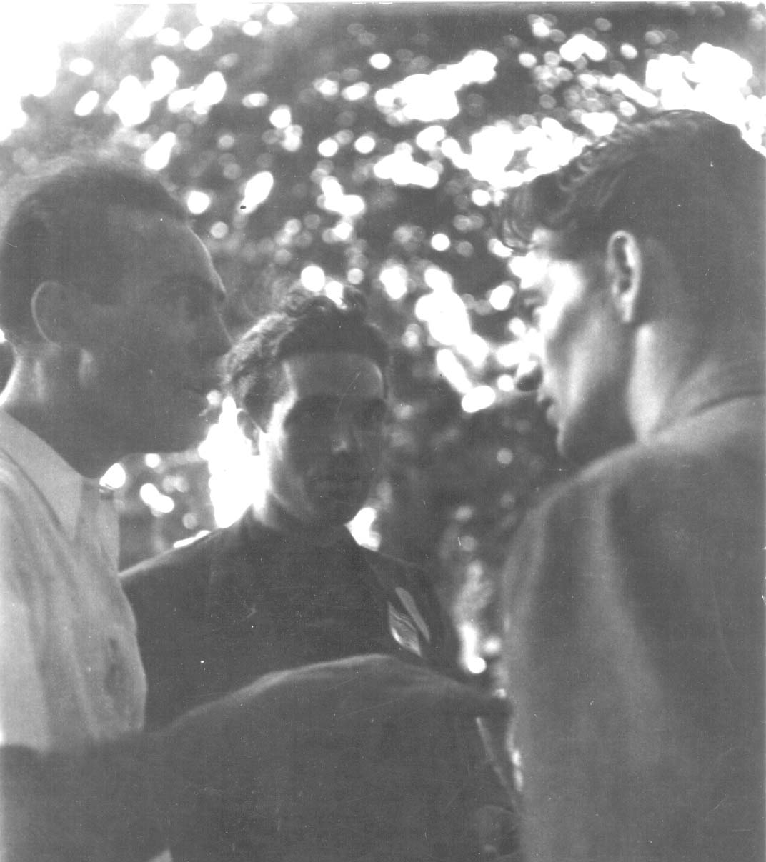 Jock Haston (centre) and Jimmy Deane (right) in Paris.